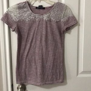 Maroon striped shirt